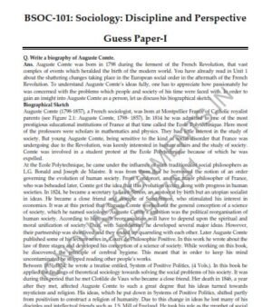 IGNOU BSOC-101 Guess Paper Solved English Medium