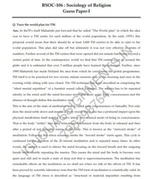 IGNOU BSOC-106 Guess Paper Solved English Medium