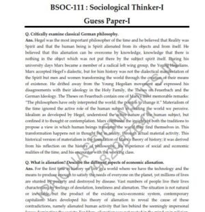 IGNOU BSOC-111 Guess Paper Solved English Medium