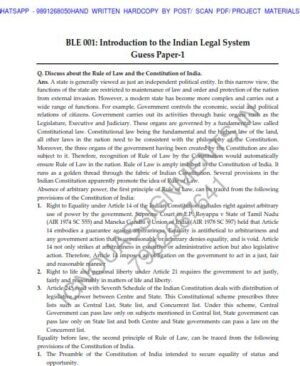 IGNOU BLE-001 Guess Paper Solved English Medium