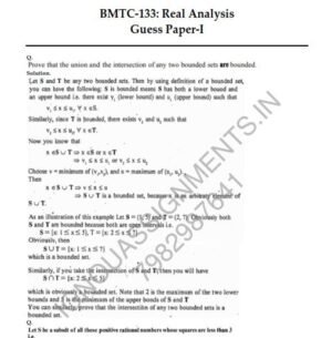 IGNOU BMTC-133 Guess Paper Solved English Medium