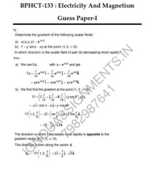 IGNOU BPHCT-133 Guess Paper Solved English Medium