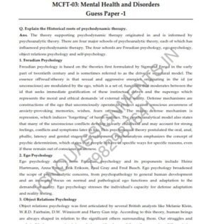 IGNOU MCFT-2 Guess Paper Solved English Medium