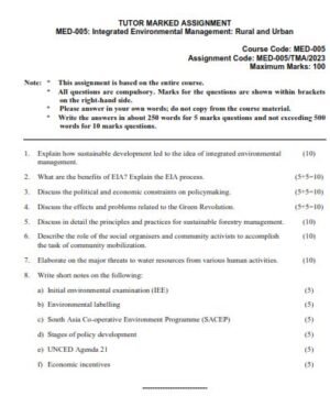IGNOU PGDESD-MED-5 SOLVED ASSIGNMENT 2023 ENGLISH MEDIUM