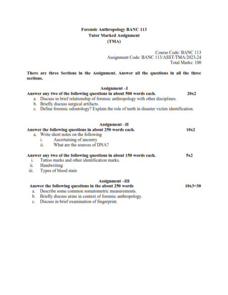 IGNOU BANC-113 Solved Assignment 2023-24 English Medium