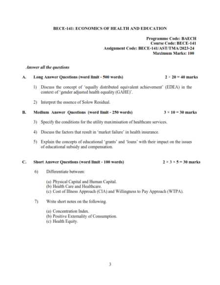 IGNOU BECE-141 Solved Assignment 2023-24 English Medium