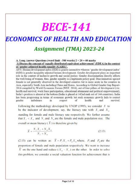 IGNOU BECE-141 Solved Assignment 2023-24 English Medium