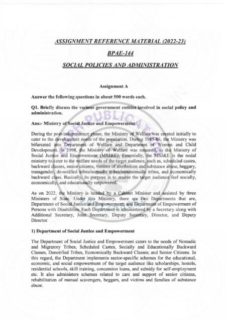 IGNOU BPAE-144 Solved Assignment 2023-24 English Medium