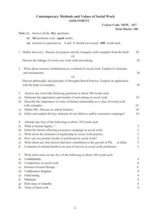 IGNOU MSW-17 Solved Assignment 2023-24 English Medium