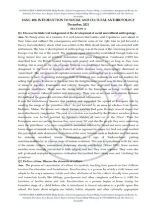 BANC-102 Previous Year Solved Question Paper (Dec 2021) English Medium