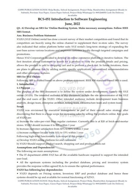 IGNOU BCS-051 Previous Year Solved Question Paper (June 2022) English Medium