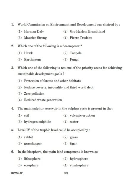 IGNOU BEVAE-181 Previous Year Solved Question Paper (June 2022) English Medium