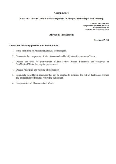 IGNOU BHM-102 Solved Assignment July 2023 English Medium