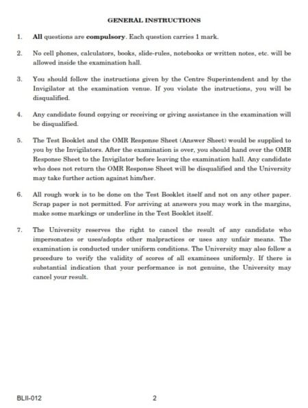 IGNOU BLII-012 Previous Year Solved Question Paper (Dec 2022) English Medium