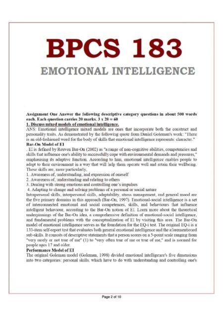 IGNOU BPCS-183 Solved Assignment 2023-24 English Medium