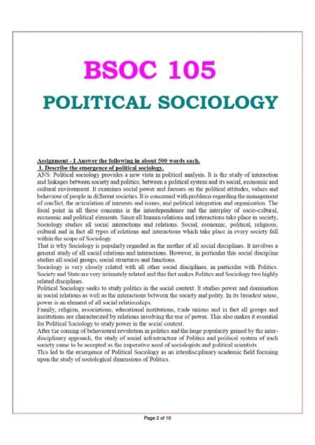 IGNOU BSOC-105 Solved Assignment 2023-24 English Medium