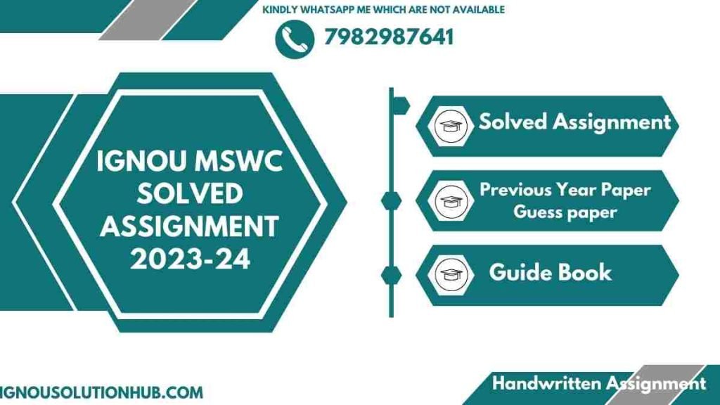 IGNOU MSWC Solved Assignment 2023-24