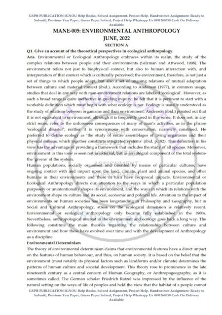 IGNOU MANE-005 Previous Year Solved Question Paper (June 2022) English Medium