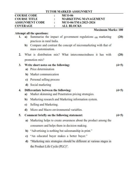 IGNOU MCO-6 Solved Assignment 2023-24 English Medium