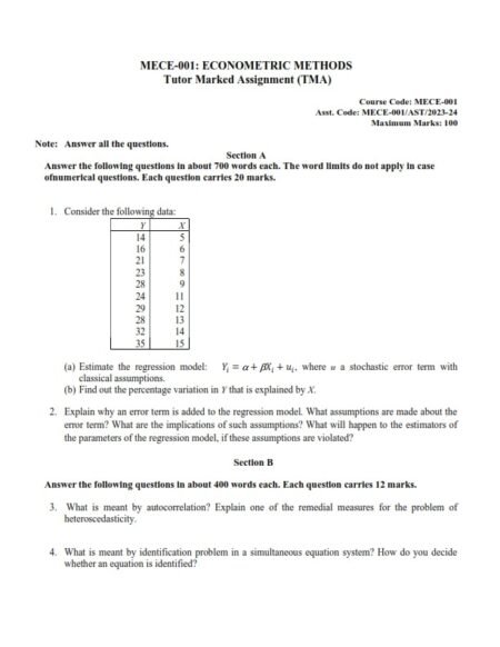 IGNOU MECE-1 Solved Assignment 2023-24 English Medium