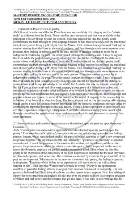 IGNOU MEG-05 Previous Year Solved Question Paper (June 2021) English Medium
