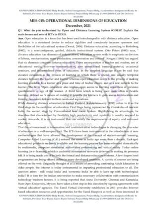 IGNOU MES-015 Previous Year Solved Question Paper (Dec 2021) English Medium
