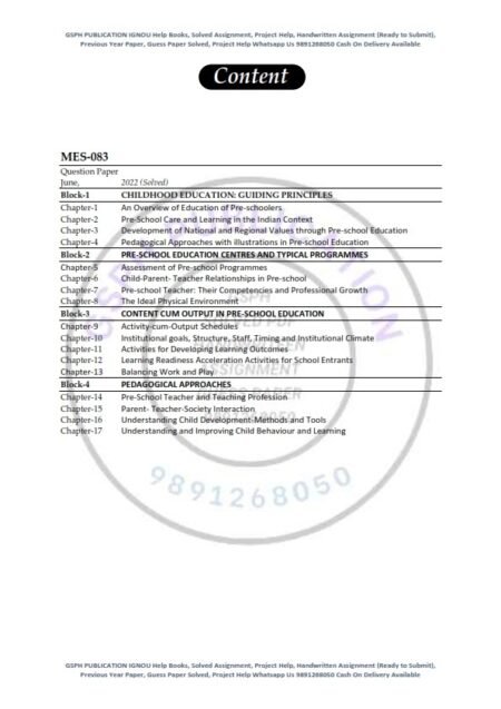 IGNOU MES-083 Previous Year Solved Question Paper (June 2022) English Medium