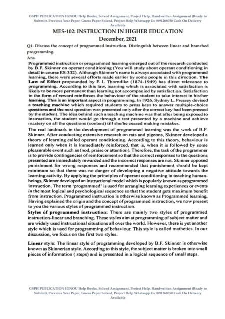 IGNOU MES-102 Previous Year Solved Question Paper (Dec 2021) English Medium