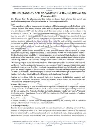 IGNOU MES-104 Previous Year Solved Question Paper (Dec 2021) English Medium