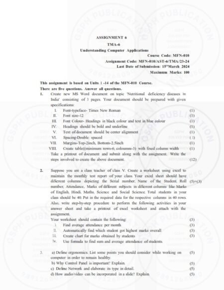 IGNOU MFN-10 Solved Assignment 2023-24 English Medium