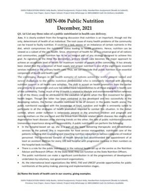 IGNOU MFN-6 Previous Year Solved Question Paper (Dec 2021) English Medium