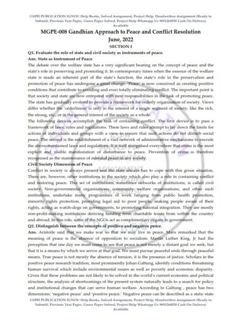 IGNOU MGP-008 Previous Year Solved Question Paper (June 2022) English Medium