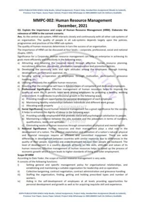 IGNOU MMPC-002 Previous Year Solved Question Paper (Dec 2021) English Medium