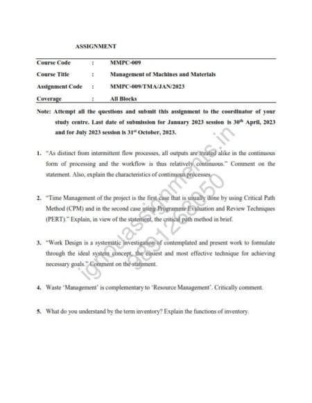 IGNOU MMPC-9 Solved Assignment 2023 English Medium