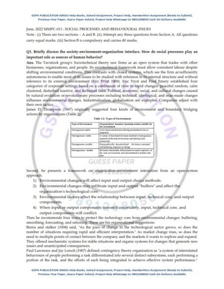 IGNOU MMPC-011 Previous Year Solved Question Paper (June 2022) English Medium