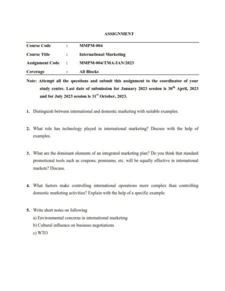 IGNOU MMPM-4 Solved Assignment 2023 English Medium