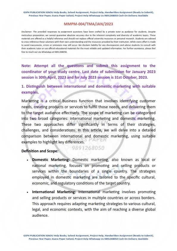 IGNOU MMPM-4 Solved Assignment 2023 English Medium