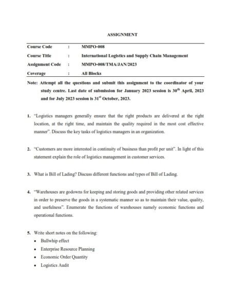 IGNOU MMPO-8 Solved Assignment 2023 English Medium