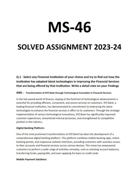 IGNOU MS-46 Solved Assignment 2023-24 English Medium