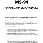 IGNOU MS-94 Solved Assignment 2023-24 English Medium