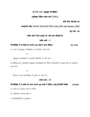 IGNOU BANE-145 Solved Assignment 2023-24 Hindi Medium