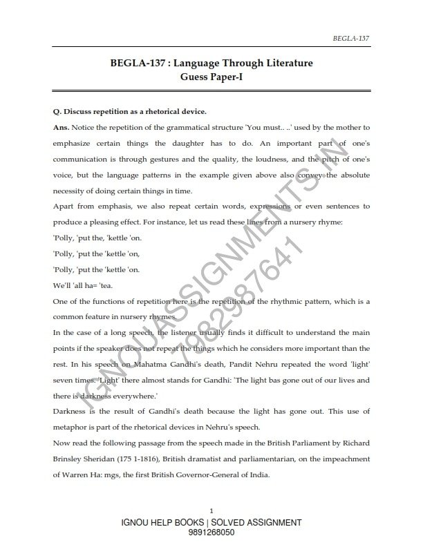 begla 137 solved assignment free download pdf