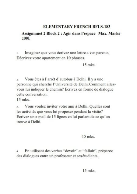 IGNOU BFLS-183 Solved Assignment 2023-24 English Medium
