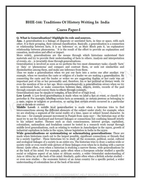 IGNOU BHIE-144 Guess Paper Solved EnglishMedium