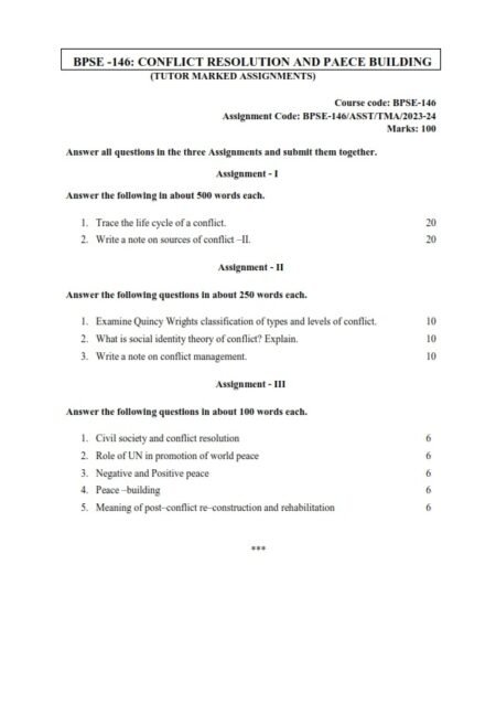 IGNOU BPSE-146 Solved Assignment 2023-24 English Medium