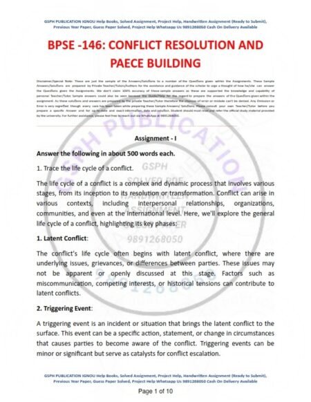 IGNOU BPSE-146 Solved Assignment 2023-24 English Medium