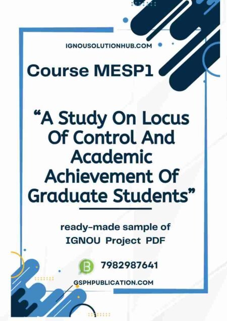 IGNOU MESP-1 Project Sample-5