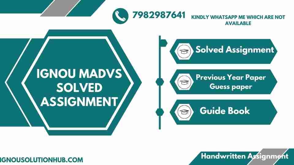 IGNOU MADVS Solved Assignment
