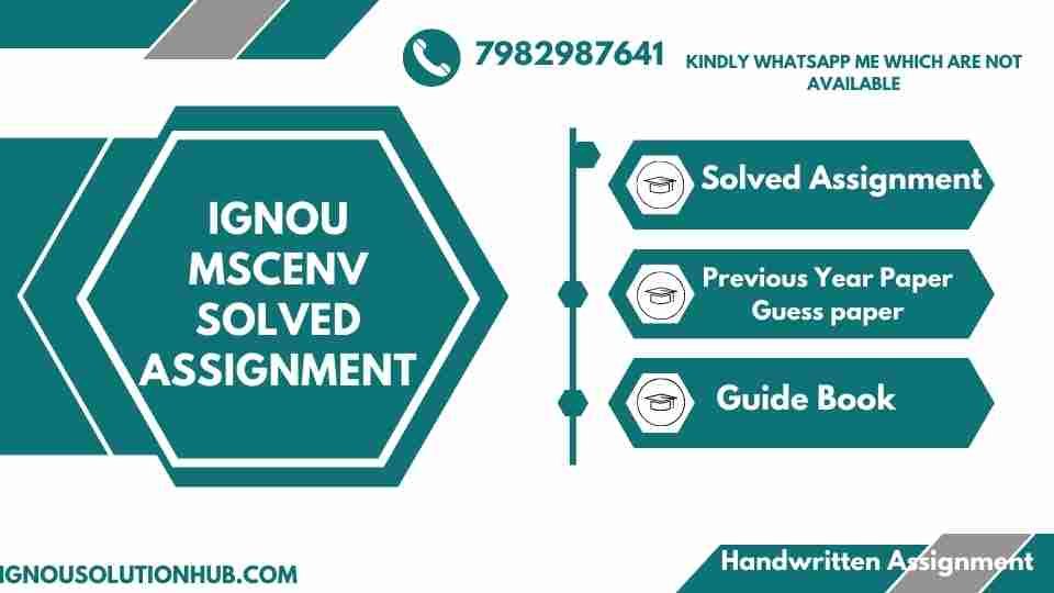 IGNOU MSCENV Solved Assignment