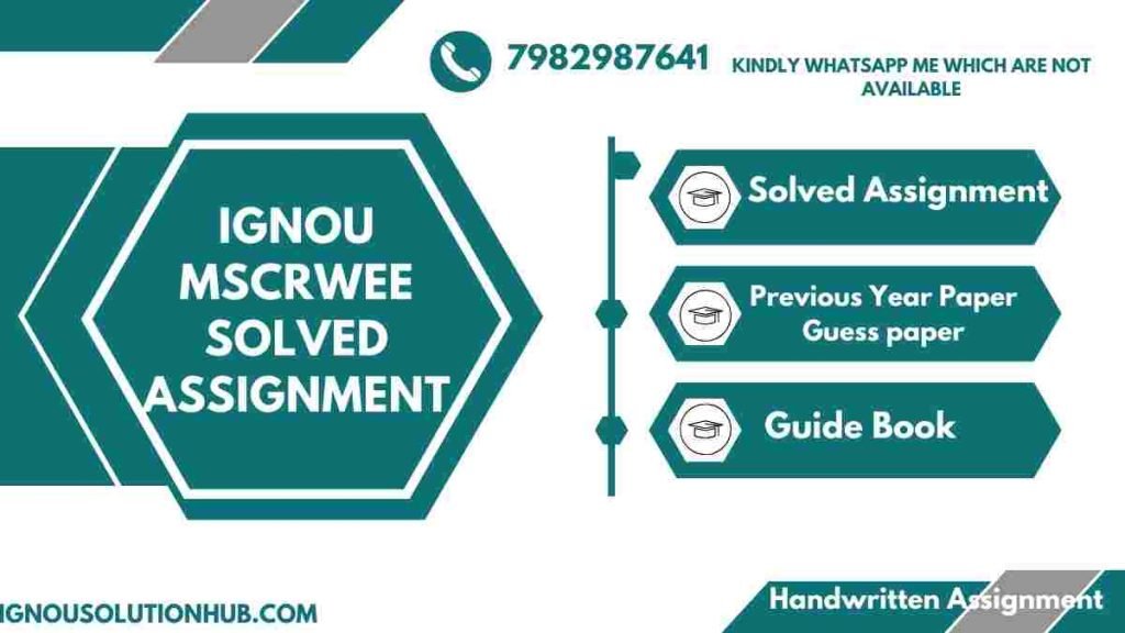 IGNOU MSCRWEE Solved Assignment